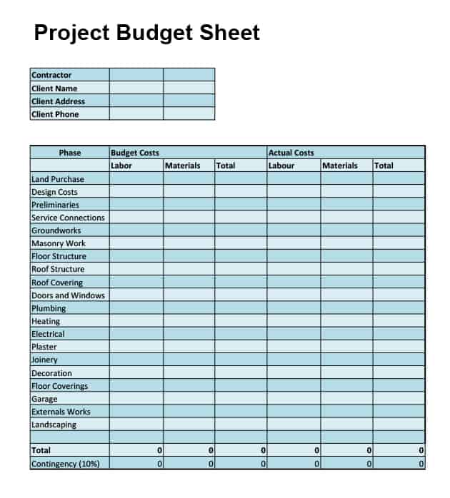 Project Estimate Spreadsheet | Pionarch LLC